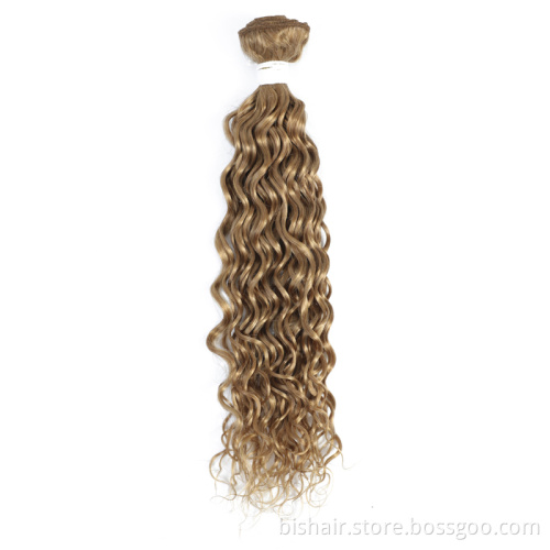 Wholesale 27# Honey Blonde Water Wave Human Hair Bundles Brazilian 100% Human hair Weave Remy Hair Bundles For Black Women